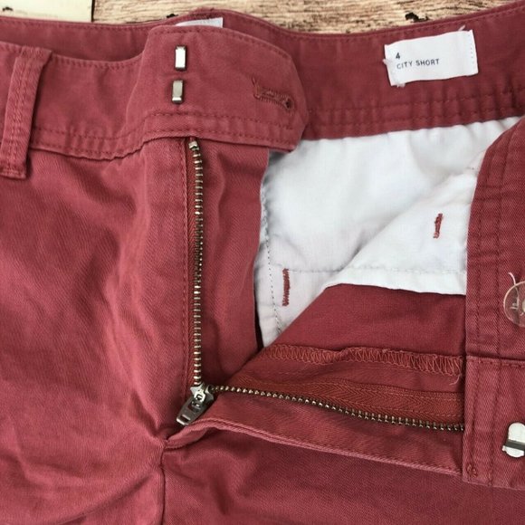 Gap Flat Front City Short Cuffed Sz 4 Pink Stretch - Picture 3 of 6